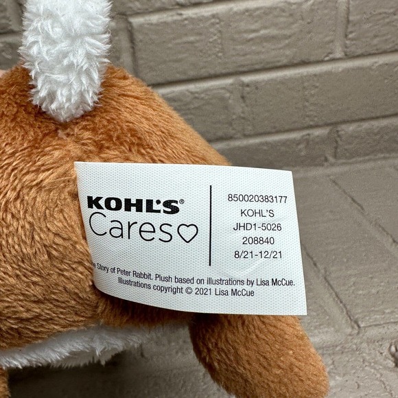 Kohls Cares Peter Rabbit Brown 11" Blue Jacket Gold Buttons Plush Stuffed Animal - Picture 4 of 5